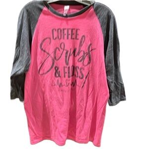 Simply faithful coffee scrubs and floss tee shirt size medium